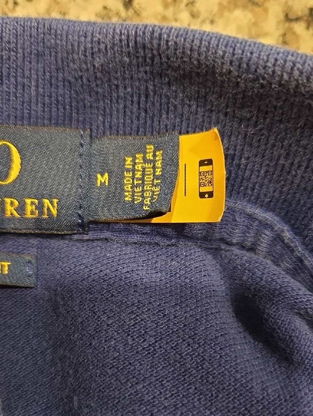 POLO RALPH LAUREN POLO BEAR CUSTOM SLIM FIT POLO SHIRT. SIZE MEDIUM NAVY BLUE - Picture 4 of 10